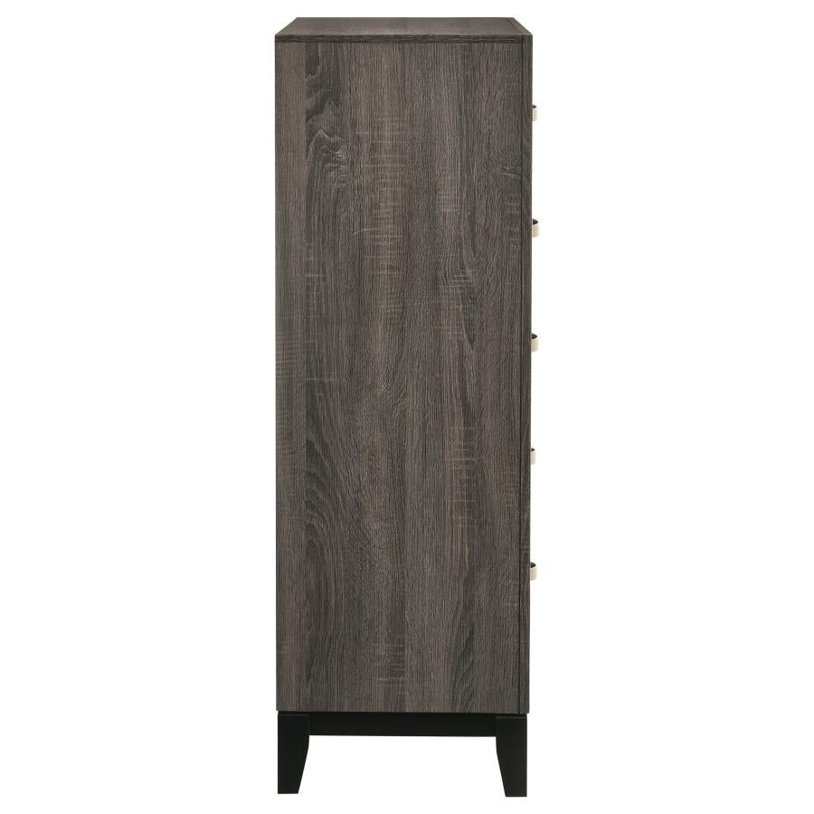 CoasterEveryday Watson 5-Drawer Chest Grey Oak And Black