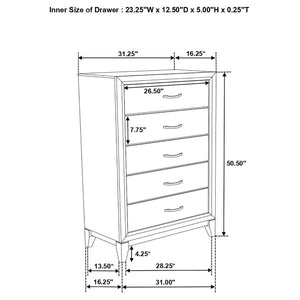 CoasterEveryday Watson 5-Drawer Chest Grey Oak And Black