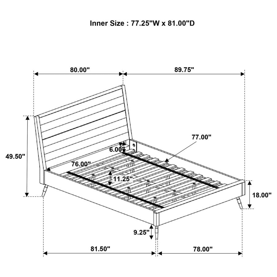 CoasterEssence Marlow Platform Bed Rough Sawn Multi