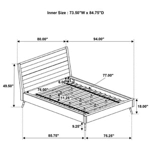 CoasterEssence Marlow Platform Bed Rough Sawn Multi