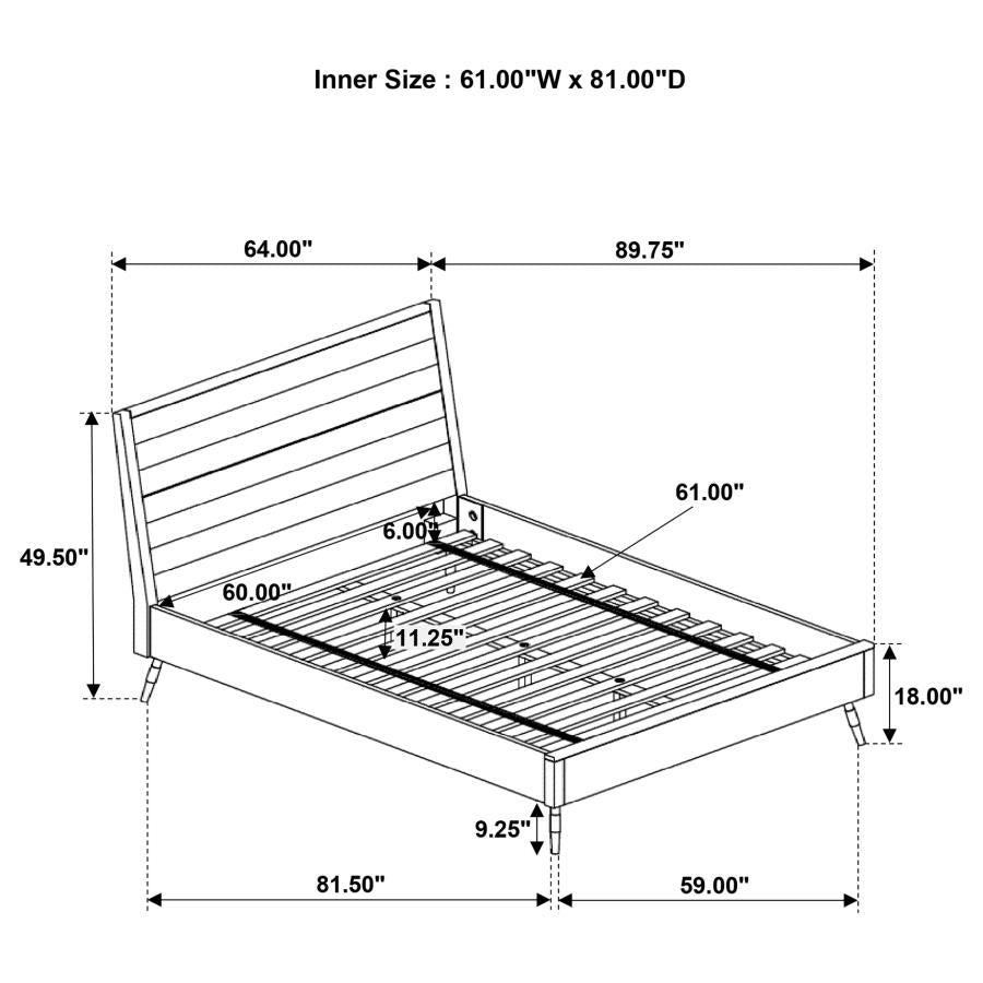 CoasterEssence Marlow Platform Bed Rough Sawn Multi