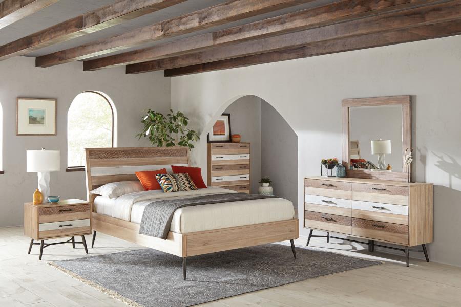 CoasterEssence Marlow Platform Bed Rough Sawn Multi