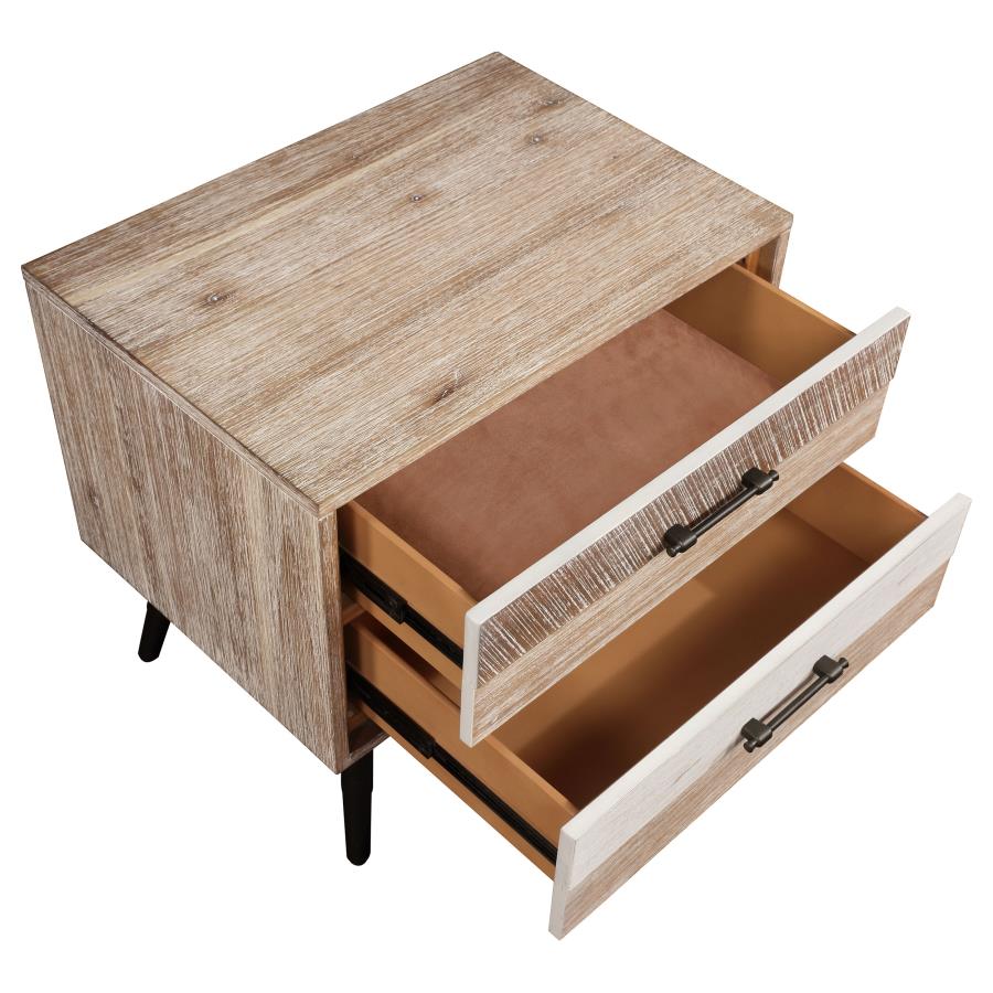 CoasterEssence Marlow 2-Drawer Nightstand Rough Sawn Multi