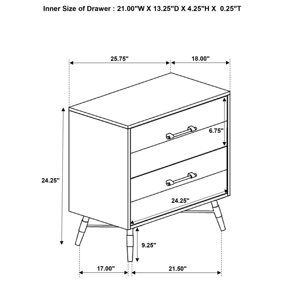 CoasterEssence Marlow 2-Drawer Nightstand Rough Sawn Multi