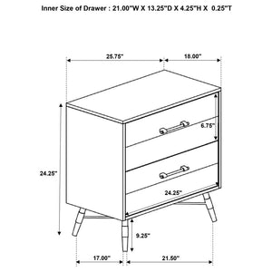 CoasterEssence Marlow 2-Drawer Nightstand Rough Sawn Multi