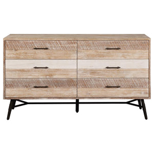 CoasterEssence Marlow 6-Drawer Dresser Rough Sawn Multi