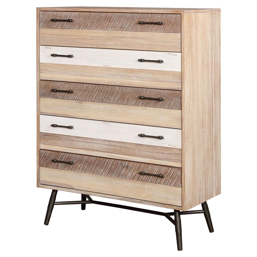 CoasterEssence Marlow 5-Drawer Chest Rough Sawn Multi