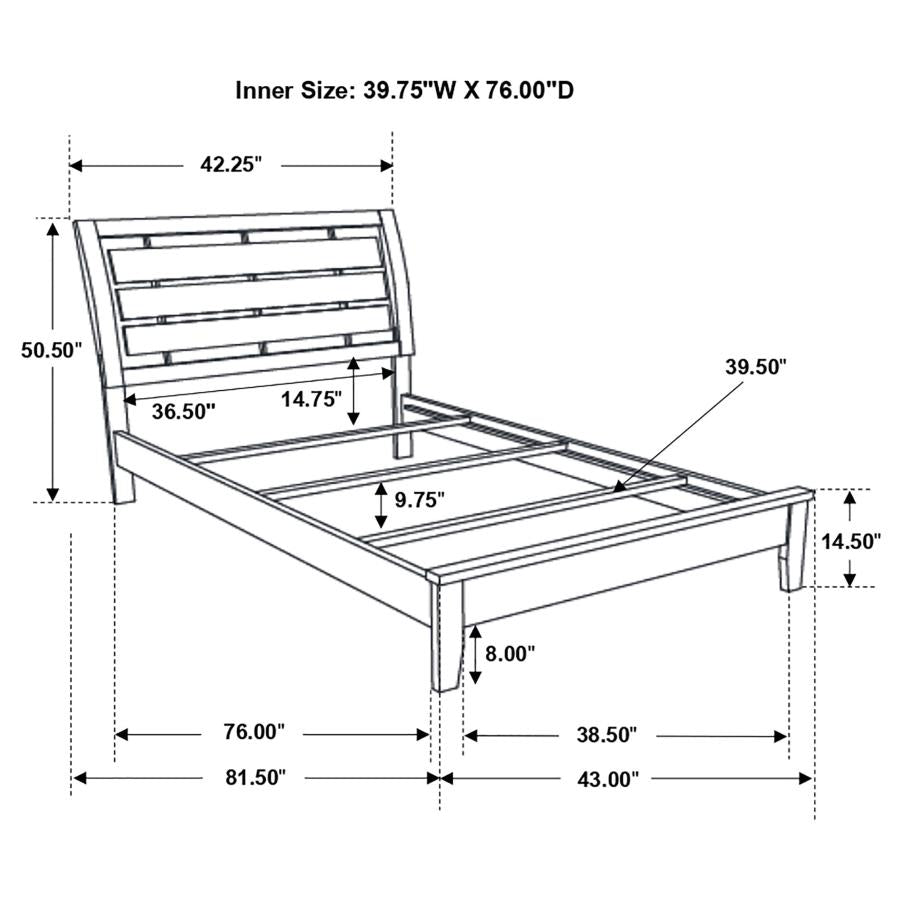 CoasterEveryday Serenity Panel Bed Mod Grey