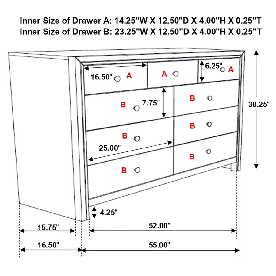 CoasterEveryday Serenity 9-Drawer Dresser Mod Grey