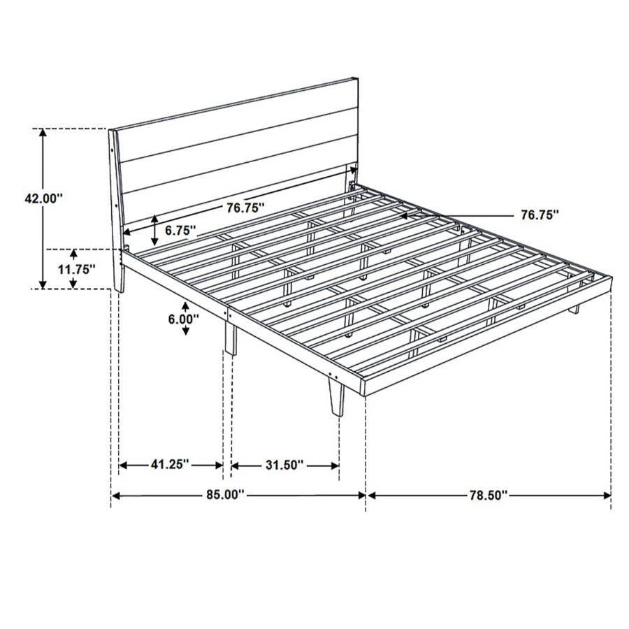 CoasterEveryday Mays Upholstered Platform Bed Walnut Brown And Grey