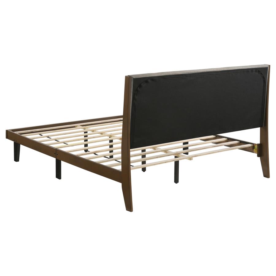 CoasterEveryday Mays Upholstered Platform Bed Walnut Brown And Grey