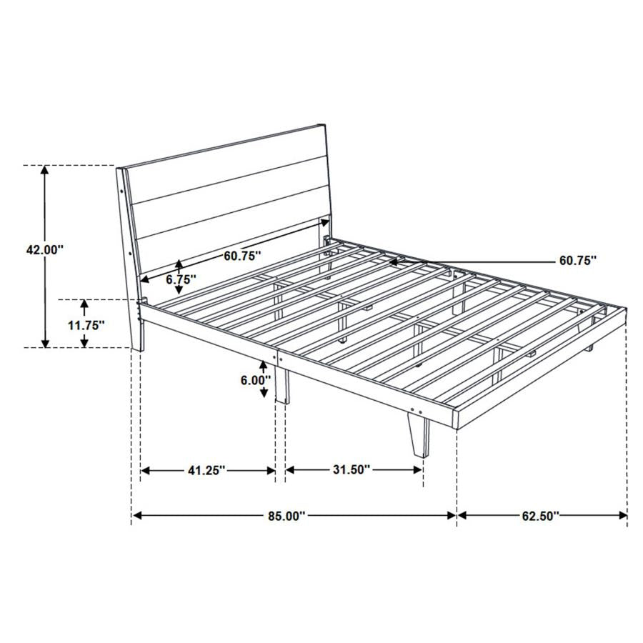 CoasterEveryday Mays Upholstered Platform Bed Walnut Brown And Grey