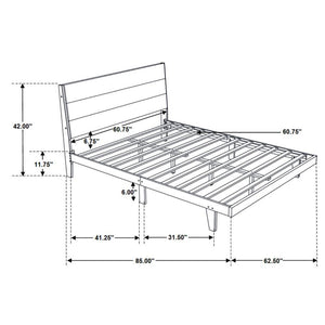 CoasterEveryday Mays Upholstered Platform Bed Walnut Brown And Grey