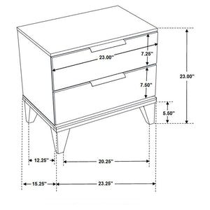 CoasterEveryday Mays 2-Drawer Nightstand Walnut Brown With Faux Marble Top