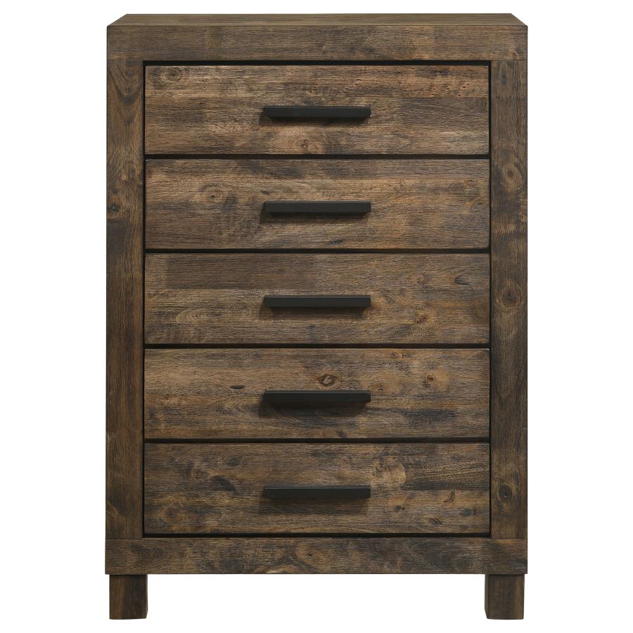 CoasterEveryday Woodmont 5-Drawer Chest Rustic Golden Brown