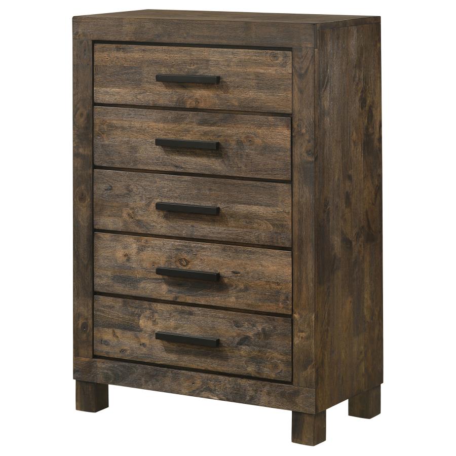 CoasterEveryday Woodmont 5-Drawer Chest Rustic Golden Brown