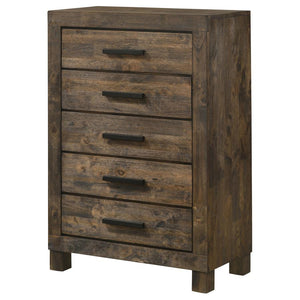 CoasterEveryday Woodmont 5-Drawer Chest Rustic Golden Brown