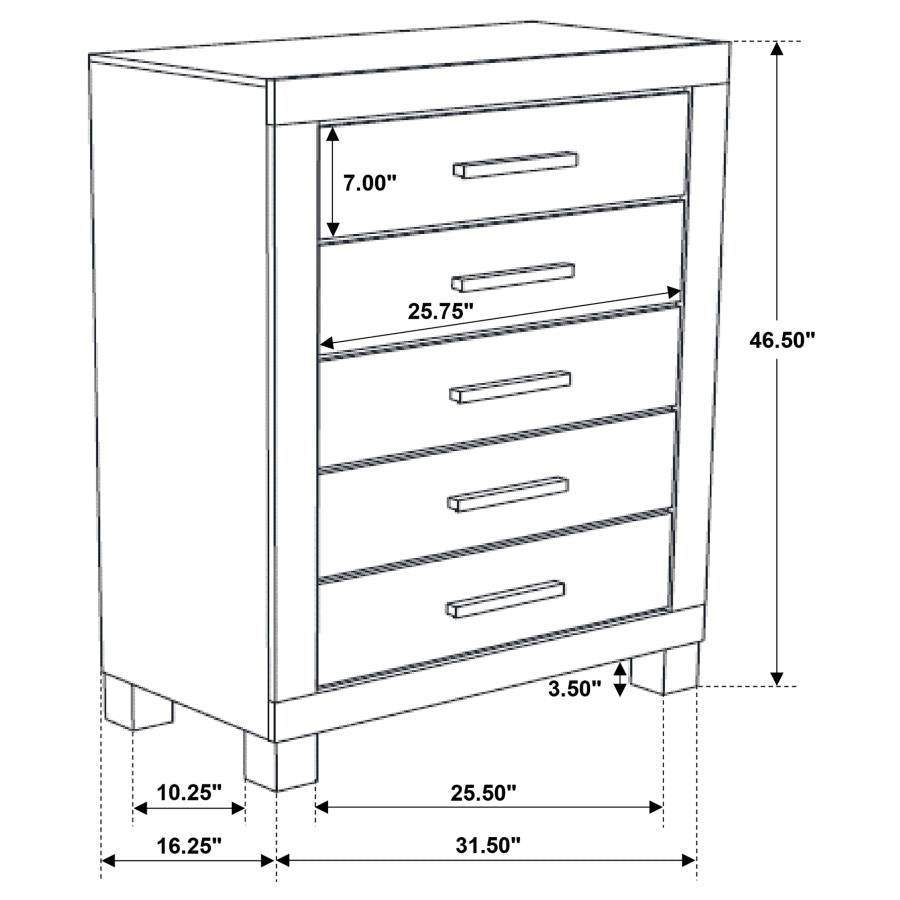 CoasterEveryday Woodmont 5-Drawer Chest Rustic Golden Brown