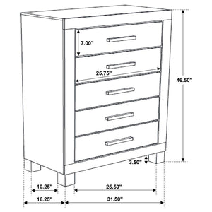 CoasterEveryday Woodmont 5-Drawer Chest Rustic Golden Brown