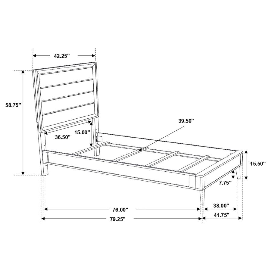 CoasterEveryday Ramon Panel Bed Metallic Sterling