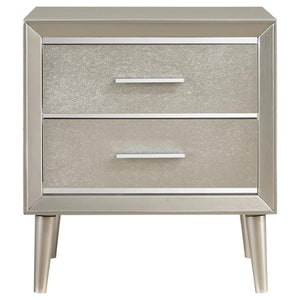 CoasterEveryday Ramon 2-Drawer Nightstand Metallic Sterling