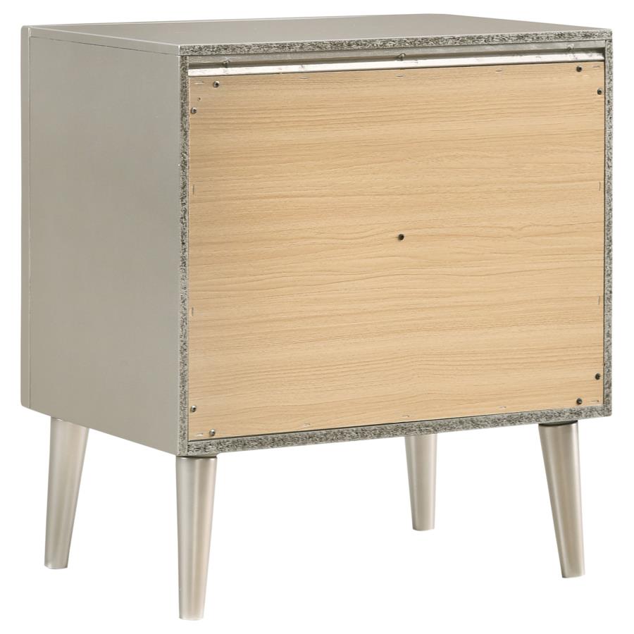 CoasterEveryday Ramon 2-Drawer Nightstand Metallic Sterling