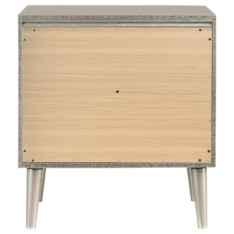 CoasterEveryday Ramon 2-Drawer Nightstand Metallic Sterling