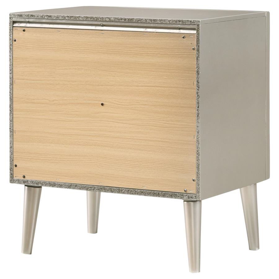 CoasterEveryday Ramon 2-Drawer Nightstand Metallic Sterling