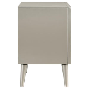 CoasterEveryday Ramon 2-Drawer Nightstand Metallic Sterling