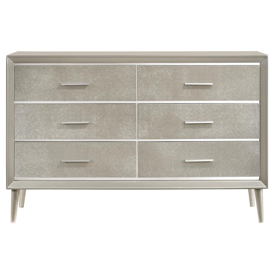 CoasterEveryday Ramon 6-Drawer Dresser Metallic Sterling