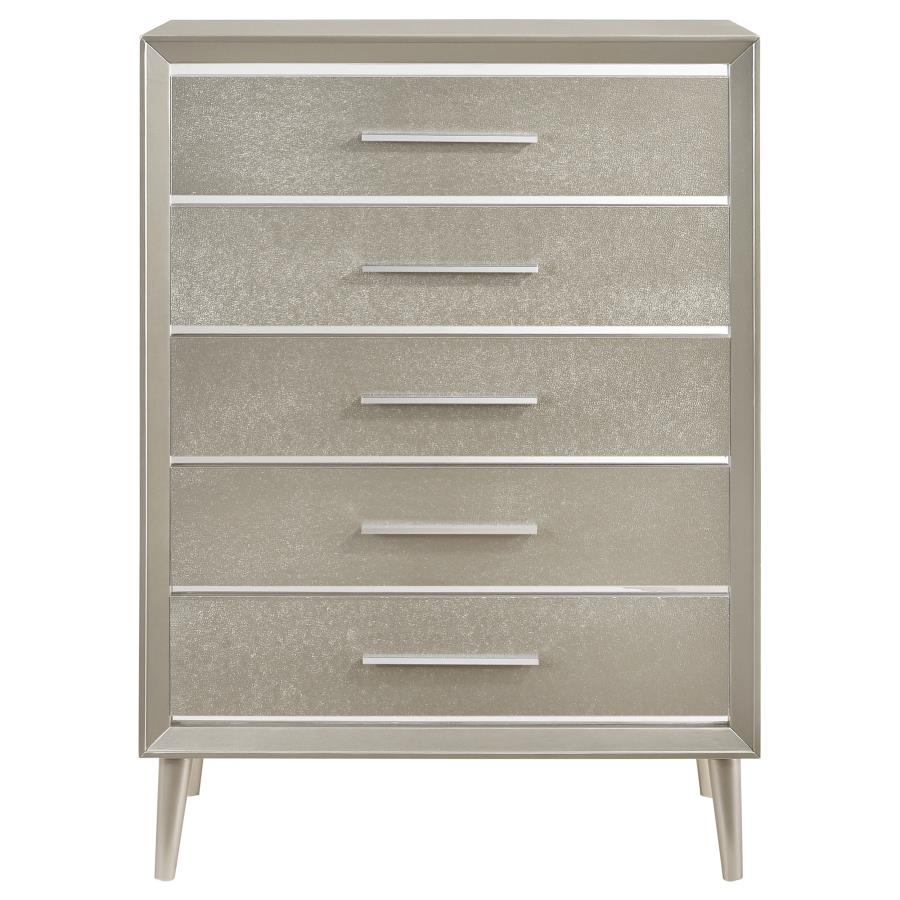 CoasterEveryday Ramon 5-Drawer Chest Metallic Sterling