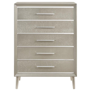 CoasterEveryday Ramon 5-Drawer Chest Metallic Sterling