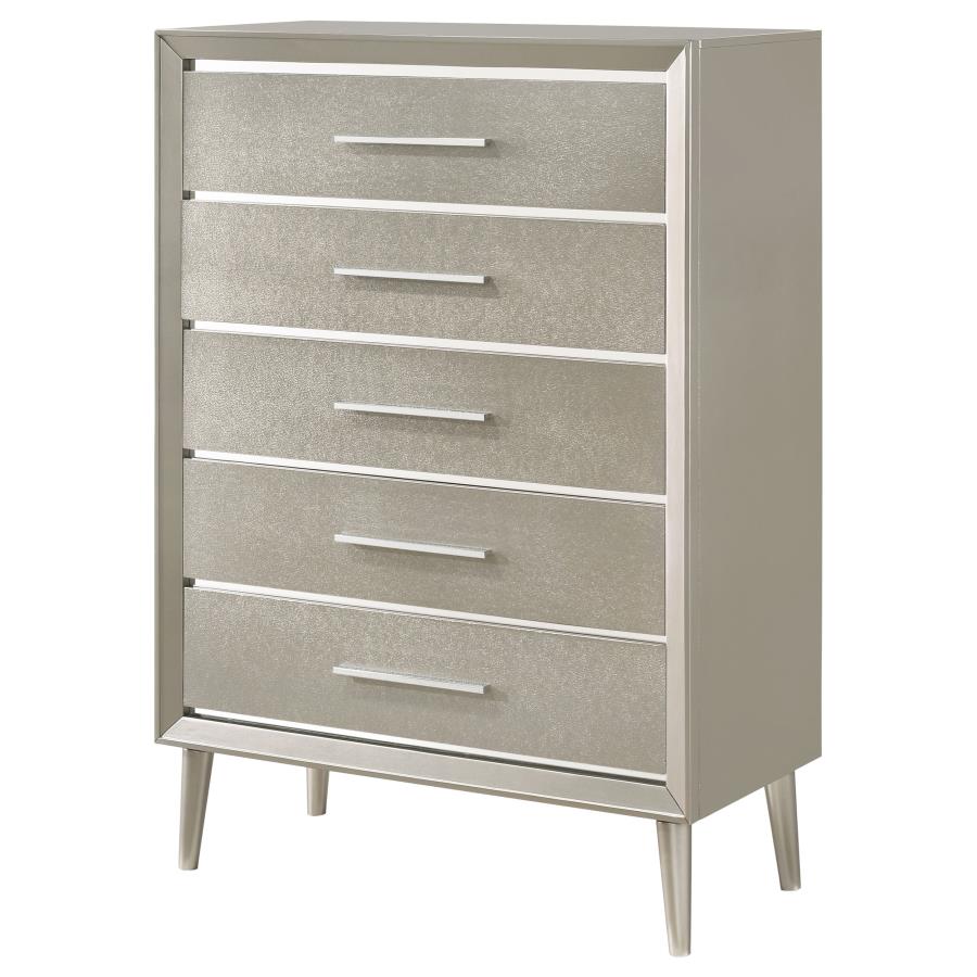 CoasterEveryday Ramon 5-Drawer Chest Metallic Sterling