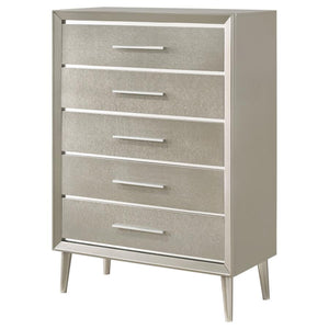 CoasterEveryday Ramon 5-Drawer Chest Metallic Sterling