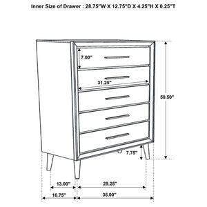 CoasterEveryday Ramon 5-Drawer Chest Metallic Sterling