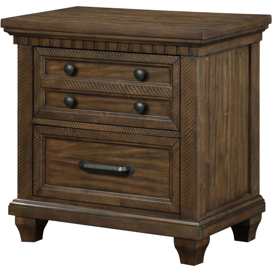 CoasterEssence Bennington Rectangular 2-Drawer Nightstand Acacia Brown