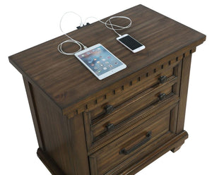 CoasterEssence Bennington Rectangular 2-Drawer Nightstand Acacia Brown