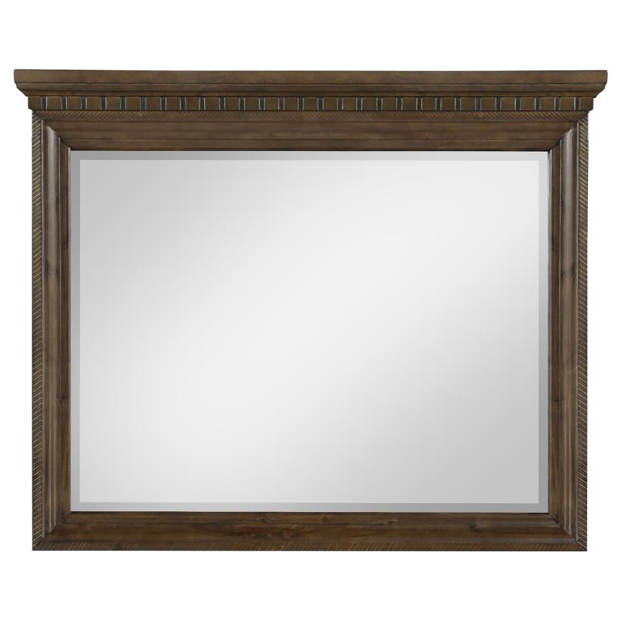 CoasterEssence Bennington Rectangular Dresser Mirror Acacia Brown