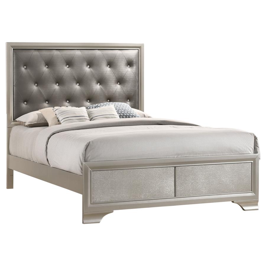 CoasterEveryday Salford Panel Bed Metallic Sterling And Charcoal Grey