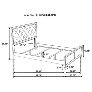 CoasterEveryday Salford Panel Bed Metallic Sterling And Charcoal Grey