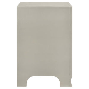 CoasterEveryday Salford 2-Drawer Nightstand Metallic Sterling