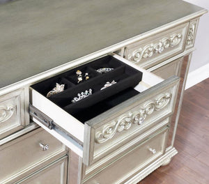 CoasterEssence Heidi 9-Drawer Dresser Metallic Platinum