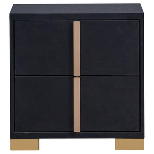 Marceline 2-Drawer Nightstand Black