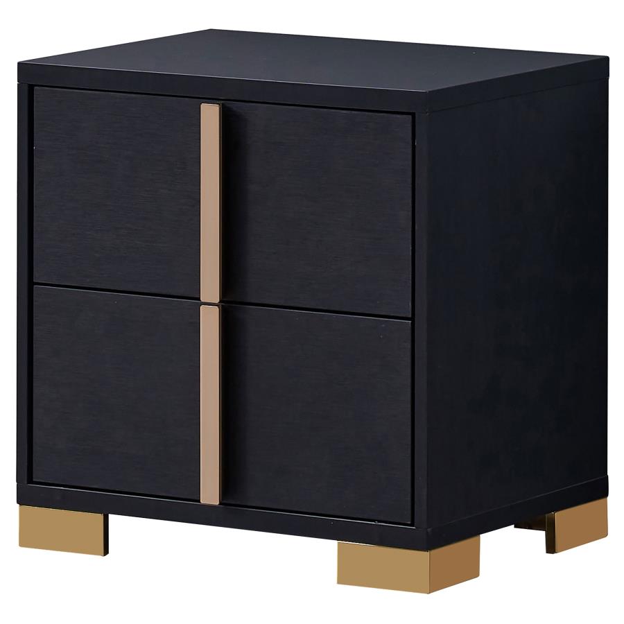 Marceline 2-Drawer Nightstand Black