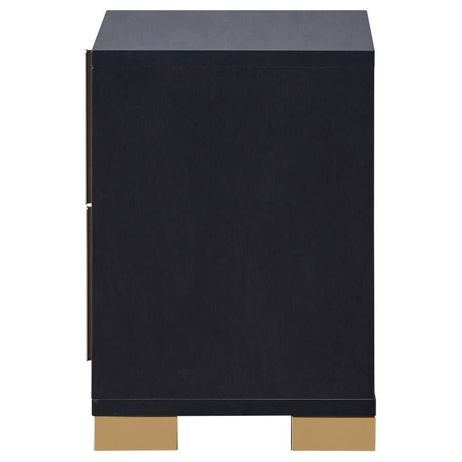 Marceline 2-Drawer Nightstand Black