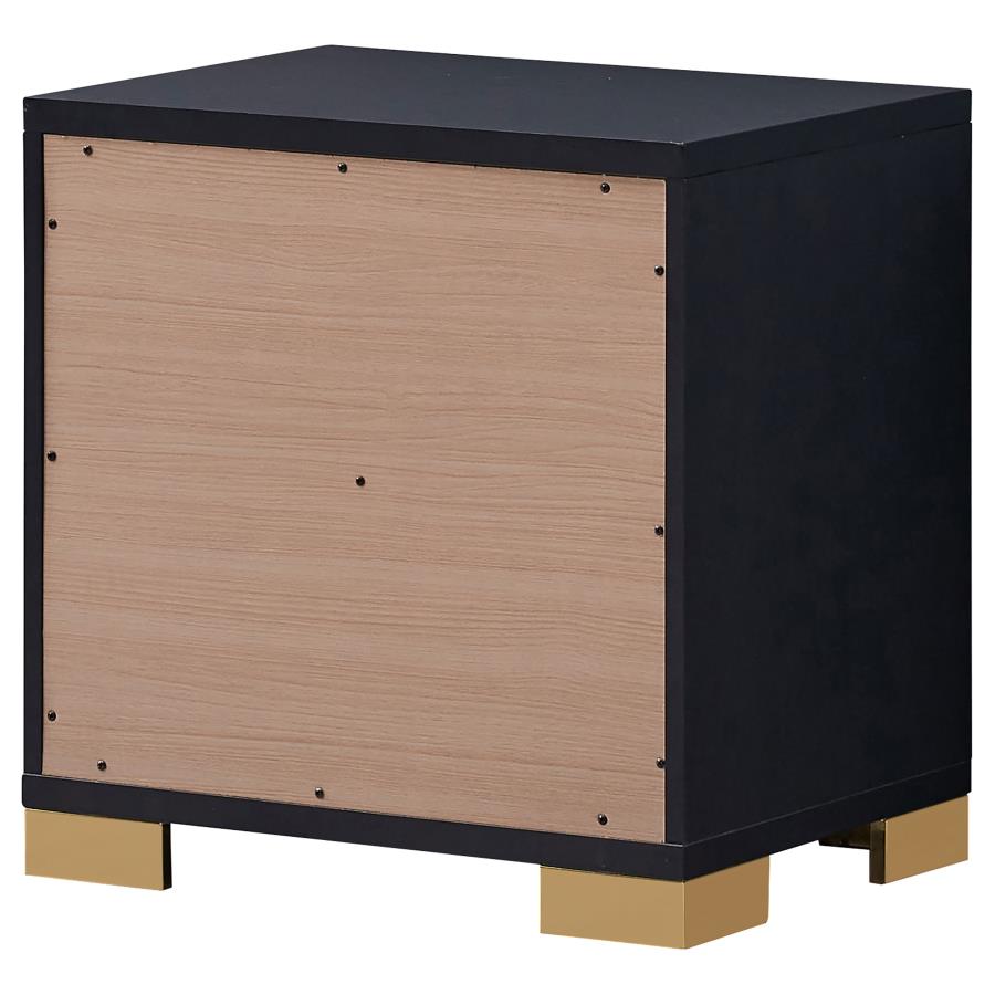 Marceline 2-Drawer Nightstand Black