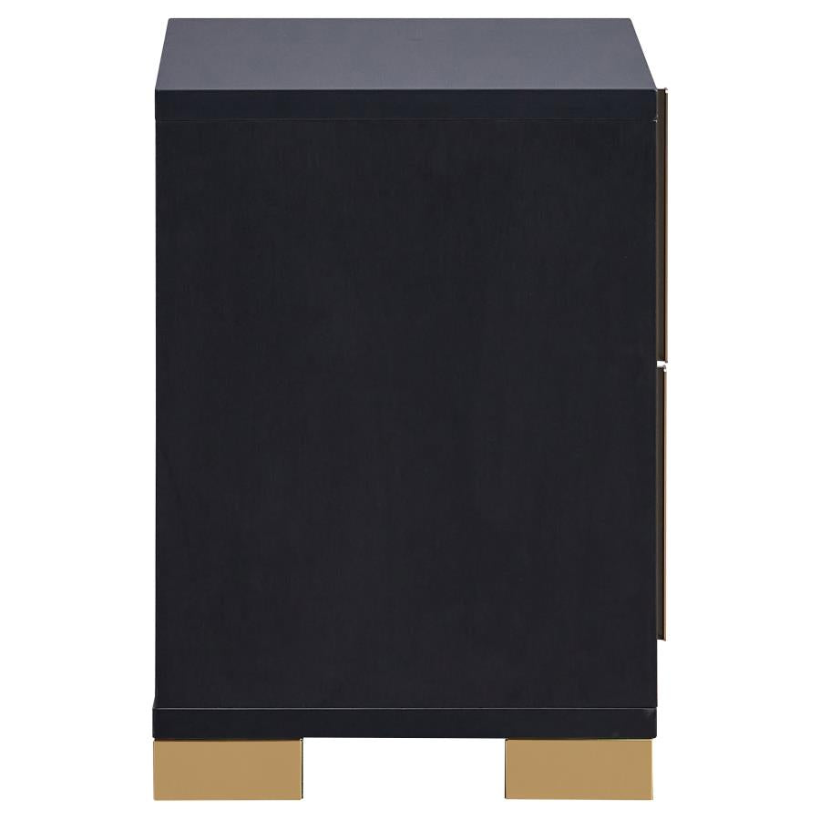 Marceline 2-Drawer Nightstand Black