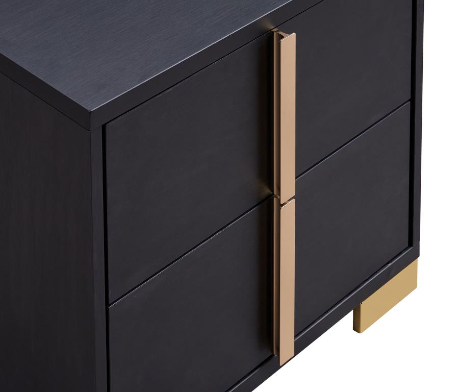 Marceline 2-Drawer Nightstand Black