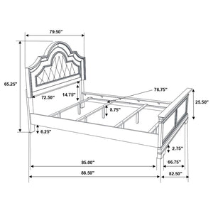 Manchester Bed With Upholstered Arched Headboard Beige And Wheat