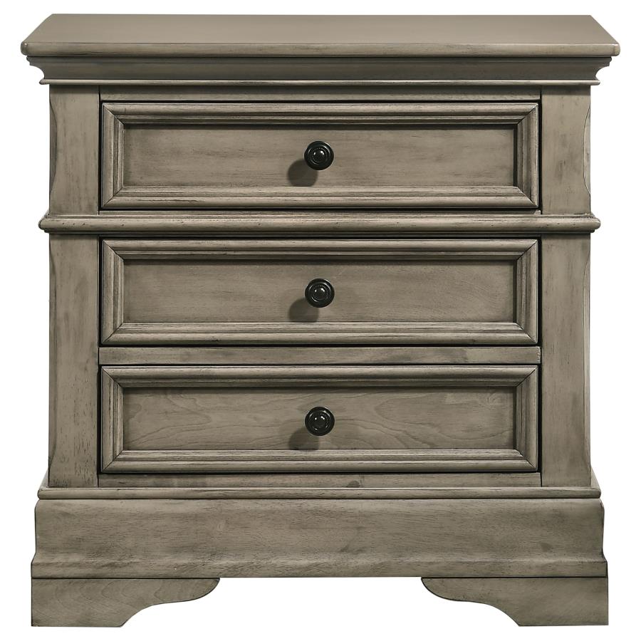 CoasterEveryday Manchester 3-Drawer Nightstand Wheat